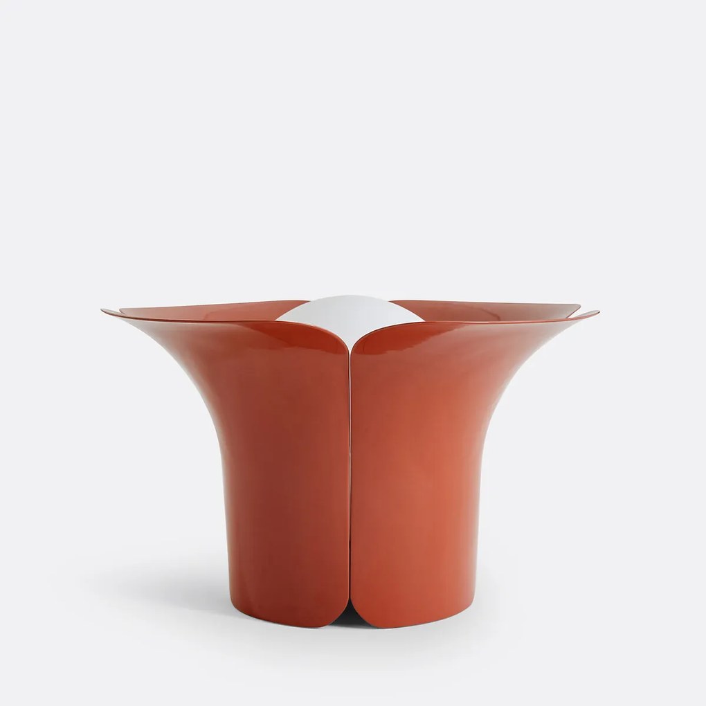Lamp in tulpvorm, staalmetaal en opaline, Tessen
