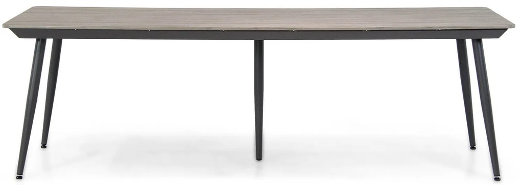 Dining Tuintafel rechthoekig 240 x 92 cm Aluminium/polywood Grijs Matale