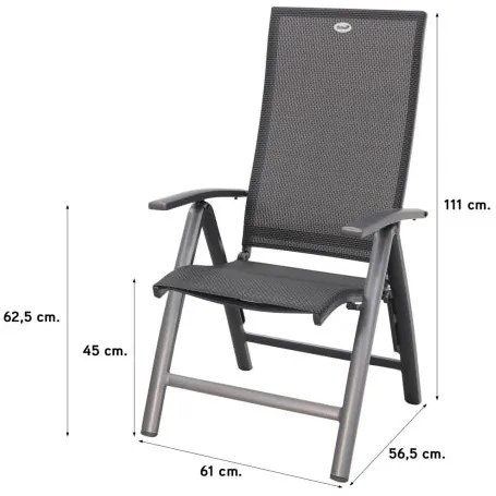 Hartman Valentino/Chaneo verstelbare tuinset - 180x90 cm. - 5-delig