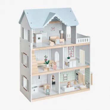 Elizabeth Kids Houten Poppenhuis Natuurlijke Kleuren - Sklum