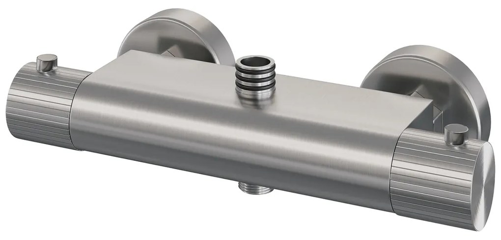 Brauer Stripe opbouw regendouche met 25cm hoofddouche en 3 standen handdouche RVS geborsteld PVD