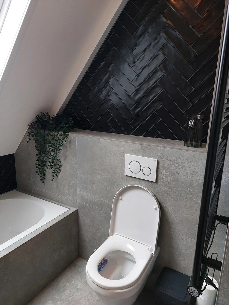 Wandtegel 7.5x30 Cm Cifre Colonial Black Mate