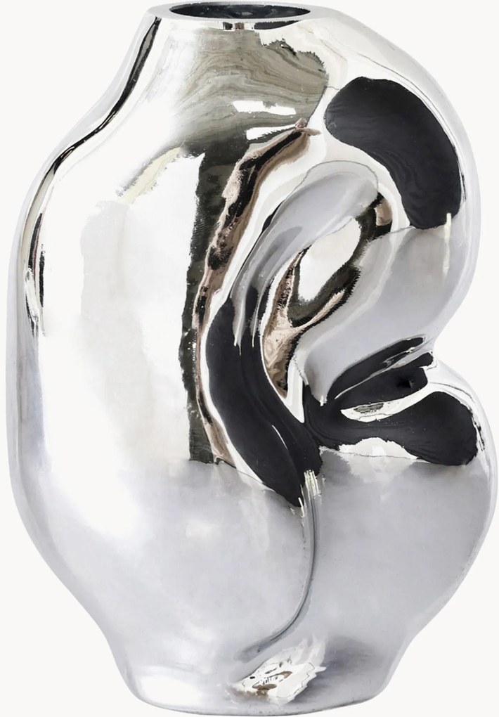 Handgemaakte glazen vaas Gleam, H 18 cm