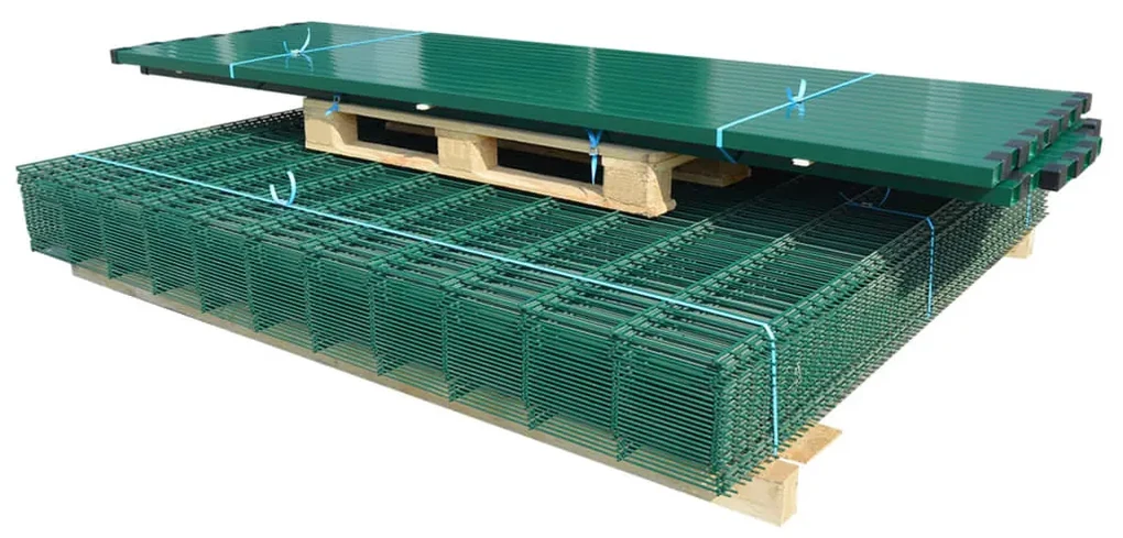 vidaXL Dubbelstaafmatten en palen 2008x2230 mm 4 m groen