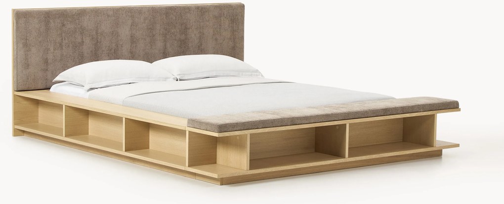 Houten bed Clark met bank en zijplanken