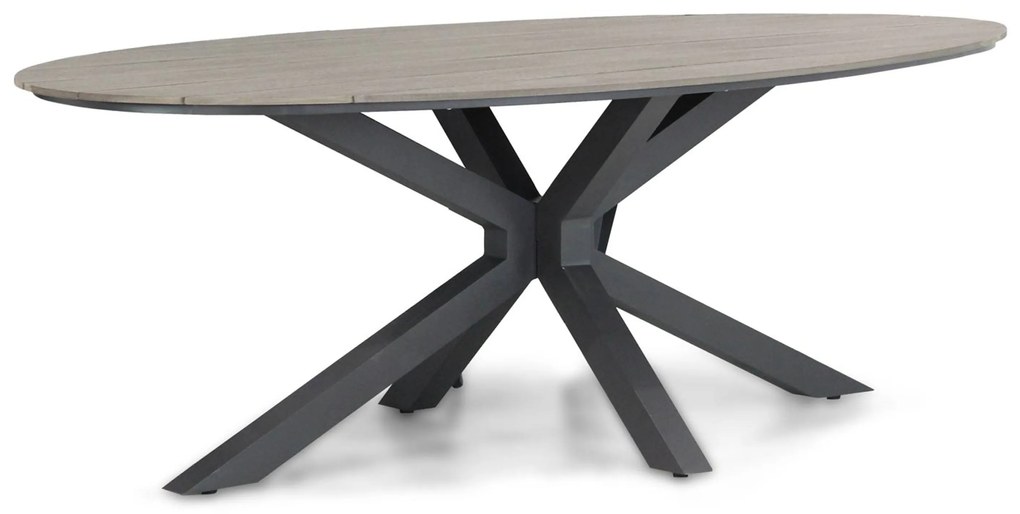 Dining Tuintafel ovaal ellipse 220 x 115 cm Aluminium/polywood Grijs Matara