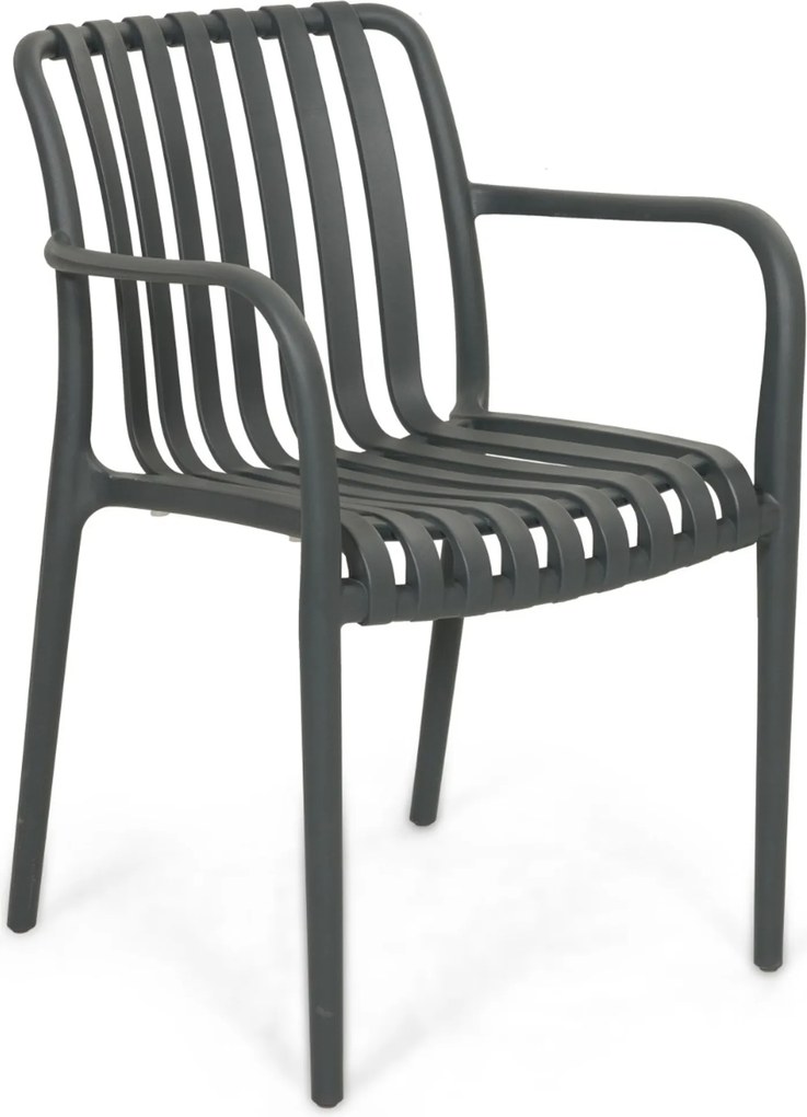 Tuinset Ronde Tuintafel 6 personen 150 cm Kunststof Grijs Domani Furniture Alba/Arancia