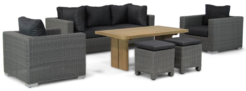 Stoel en Bank Loungeset 5 personen Wicker Grijs Garden Collections Toronto/Brighton
