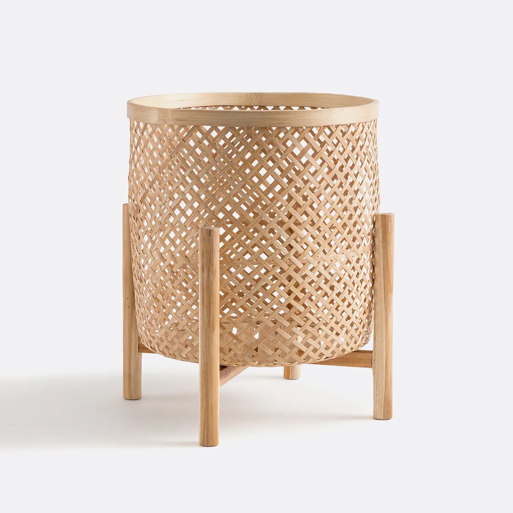 Bloempot op poot in bamboeØ40 cm, Bambu