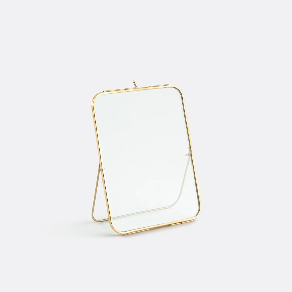 Staand fotokader in messing en glas, H23 cm, Uyova