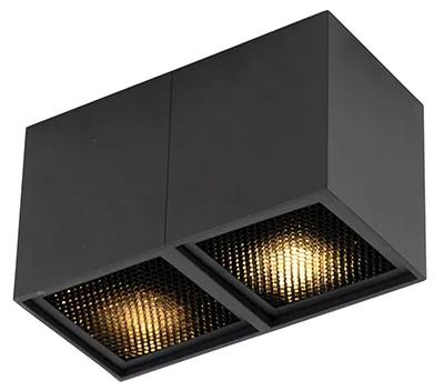 Design Spot / Opbouwspot / Plafondspot zwart 2-lichts - Qubo Honey Design GU10 Binnenverlichting Lamp
