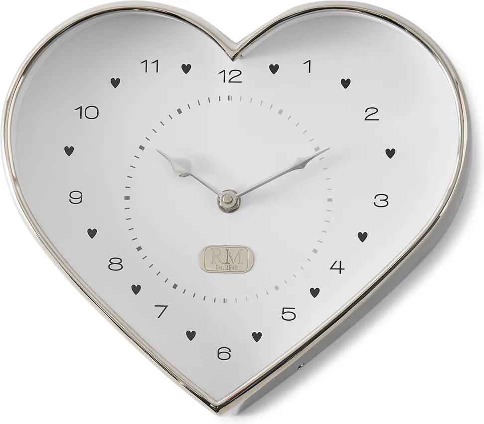 Rivièra Maison - Classic Heart Clock - Kleur: zilver