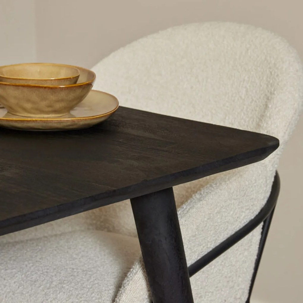 Starfurn Omaha Black Eettafel Zwart Mangohout 200 Cm - 200 X 100cm.