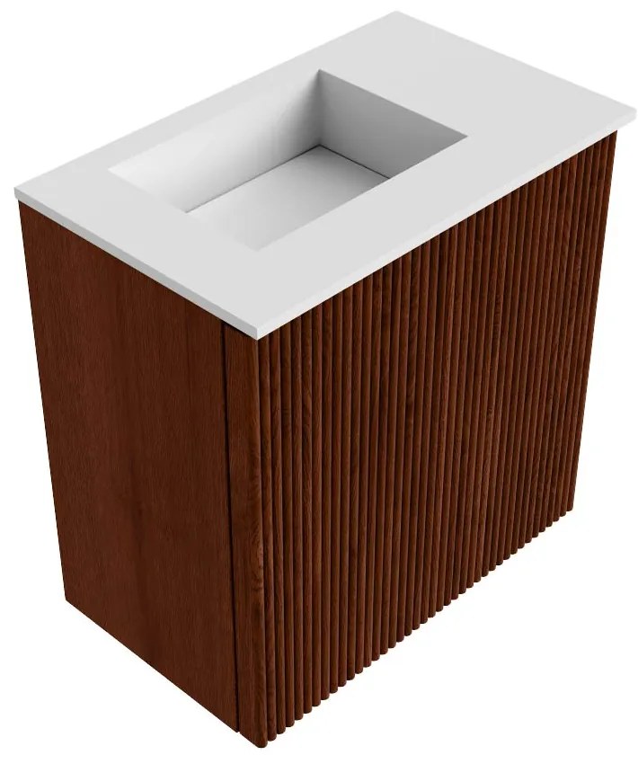 Mondiaz Joya 40cm toiletmeubel ruby met wastafel faye links zonder kraangat talc