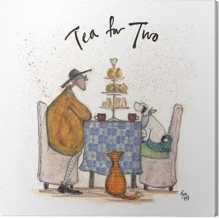 Schilderij op canvas Sam Toft - Tea for Two - Colour