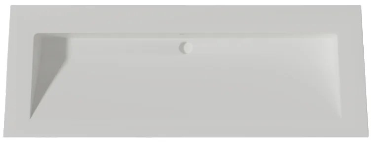 Lambini Designs Flora solid surface wastafel 120cm zonder kraangaten wit mat