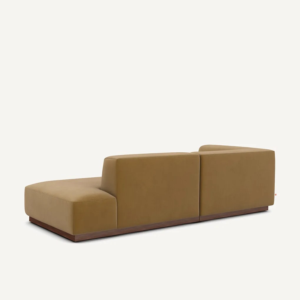 Hoekbank links in linnen fluweel, JACOPO