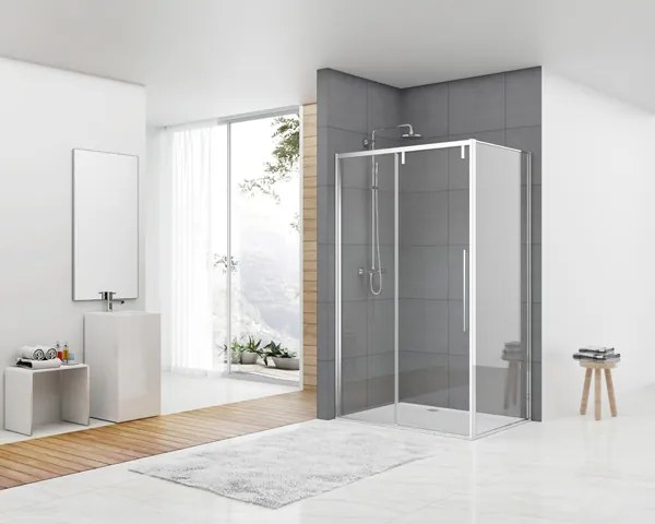 van Rijn ST06 douchecabine met 120cm softclose deur en helder glas chroom 120x90cm