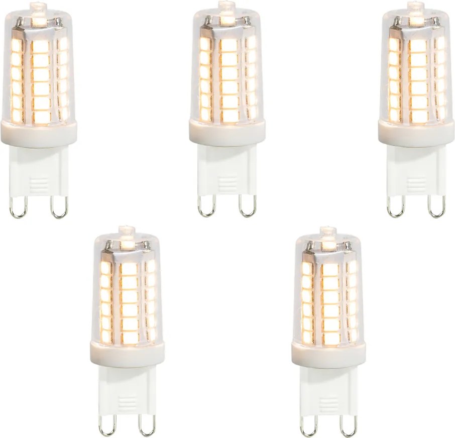 Set van 5 G9 LED lampen helder 3.5W 480 lm 3000K