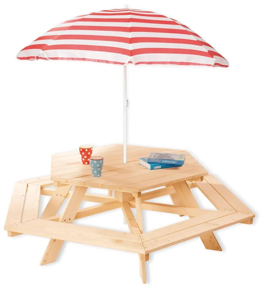 Pinolino Kindertafel en bankset Nicki 6-Eck