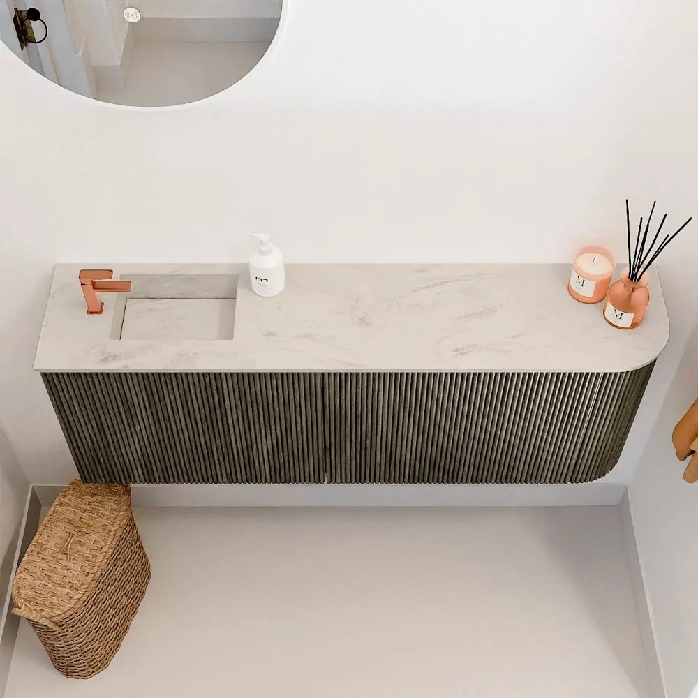 Mondiaz Joya DLux 110cm toiletmeubel ronding rechts shadow met wastafel faye links 1 kraangat opalo