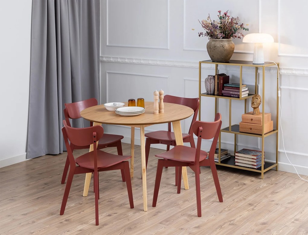 ROXY Natuurlijk eiken 105 cm - RONDE TAFEL VOOR KEUKEN/EETKAMER RETRO