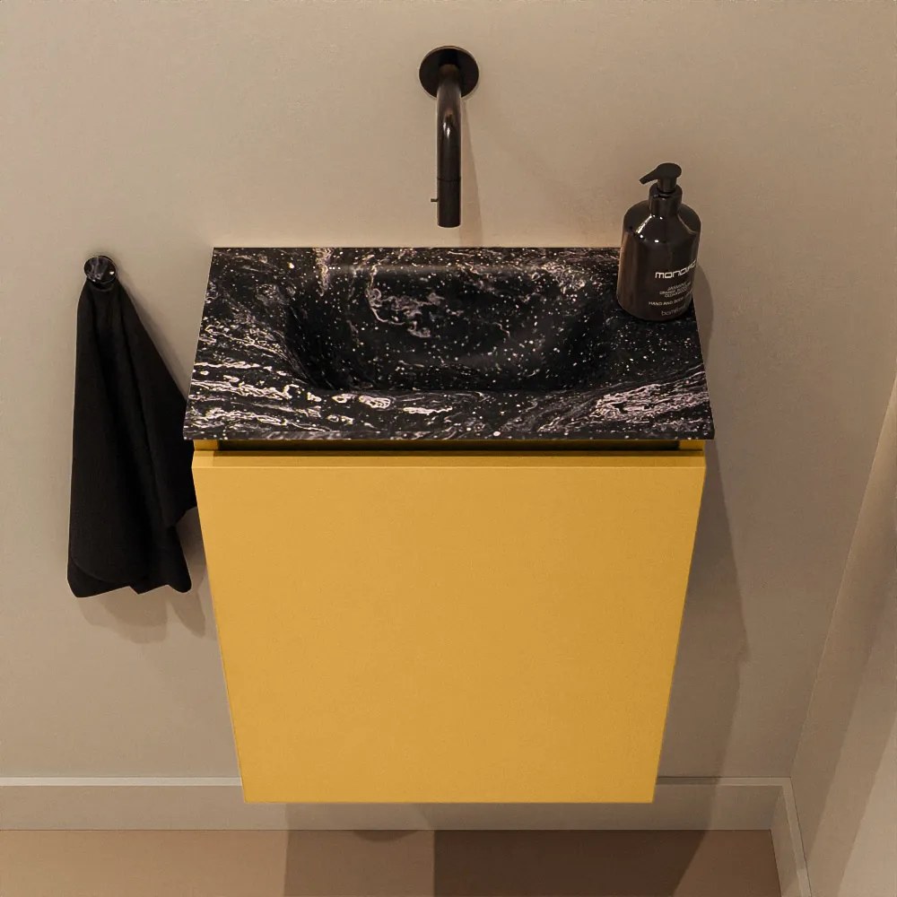 Mondiaz Ture DLux toiletmeubel 40cm ocher met wastafel lava midden zonder kraangat