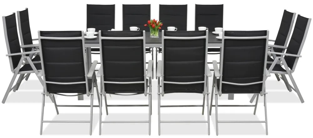 Garden Point aluminium tuinmeubelen met grote Polywood Verona tafel voor 12 personen