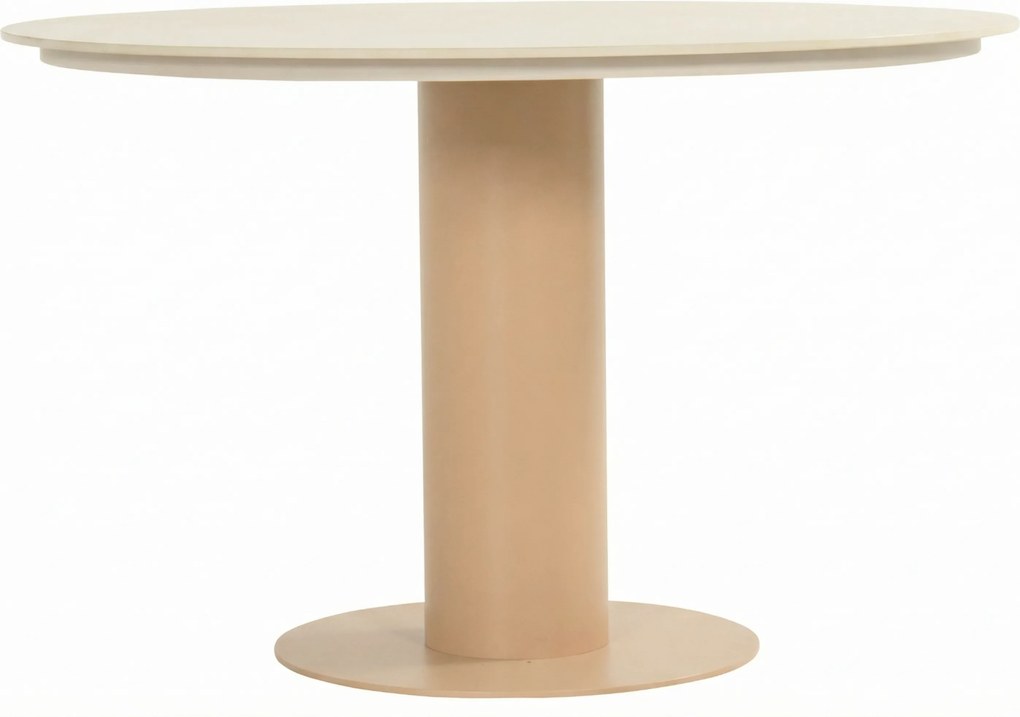 Dining Tuintafel rond 120 cm Keramiek steen Taupe Girona