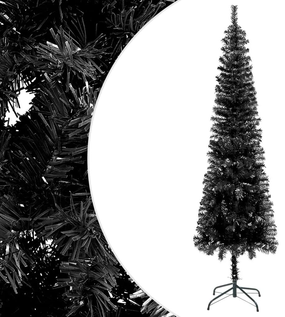 vidaXL Kerstboom met LED's en kerstballen smal 120 cm zwart