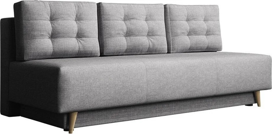 Slaapbank Columbus 140, Aantal zitplaatsen: 4, Aanwezig, Lichtgrijs, 90x200x87cm, 75 kg, Poten: Hout, Hout: Grenen