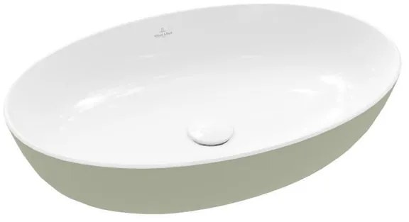 Villeroy & Boch Artis opzetwastafel 61x41cm ovaal sage green 419861BCS8