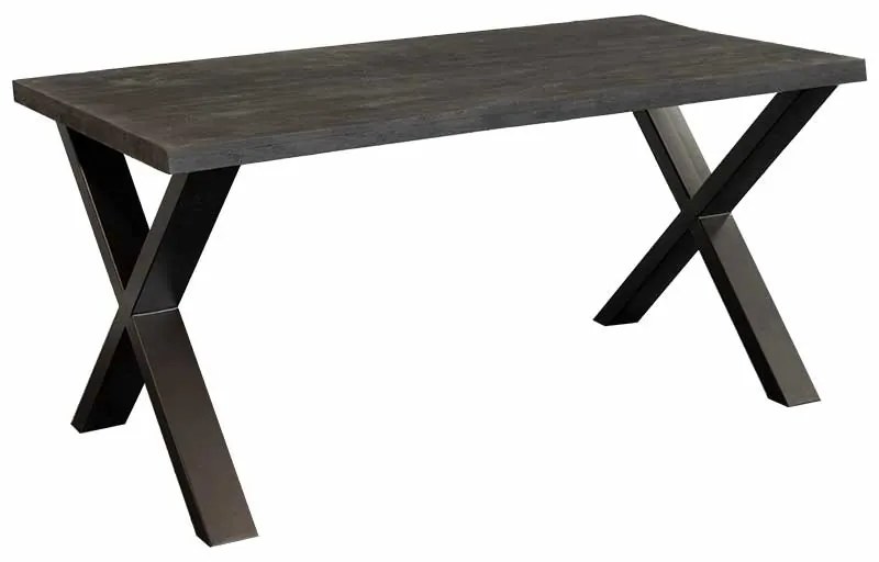 Eettafelblad massief Mango zwart - 160 x 90 x 78 cm - Bladdikte 5,6 cm