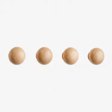 Set Van 4 Houten Wandhaken Crel Mangohout - Sklum