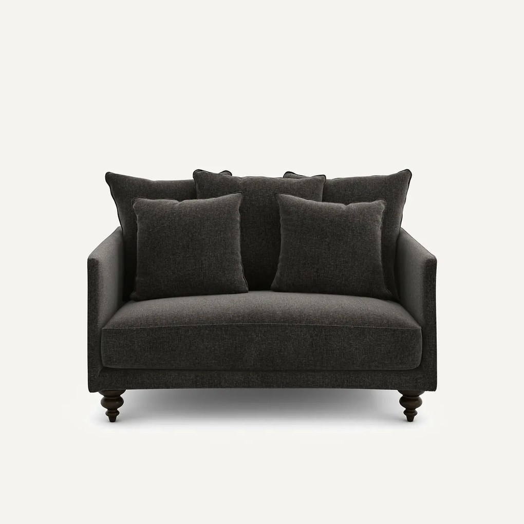 2-zits compacte bank in chenille fluweel, Lazare