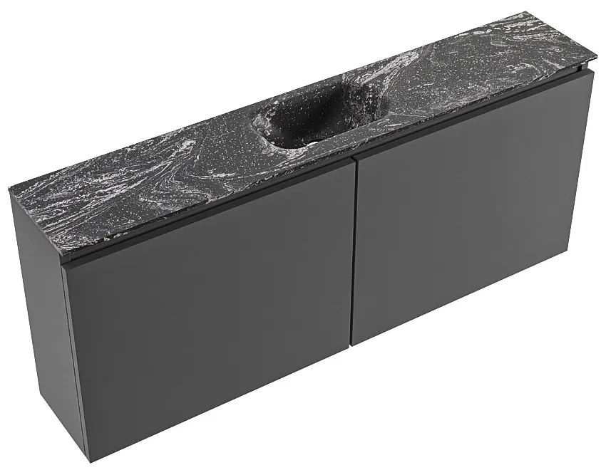 Mondiaz Ture DLux toiletmeubel 120cm dark grey met wastafel lava midden met kraangat