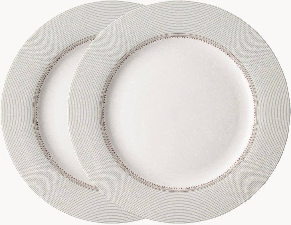 Porseleinen dinerborden Flat, 2-delig