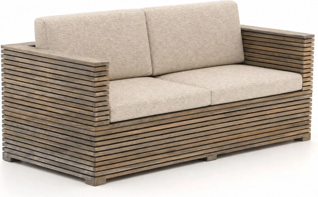 + 10% kassakorting | Loungebank Tuin ROUGH   | Teakhout | 2 personen | Tuinbank Beige | 180cm | Incl. kussens | Kees Smit Tuinmeubelen