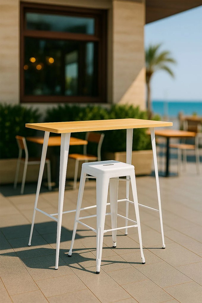 Torix Hoge Rechthoekige Tafel Natuurlijk Hout