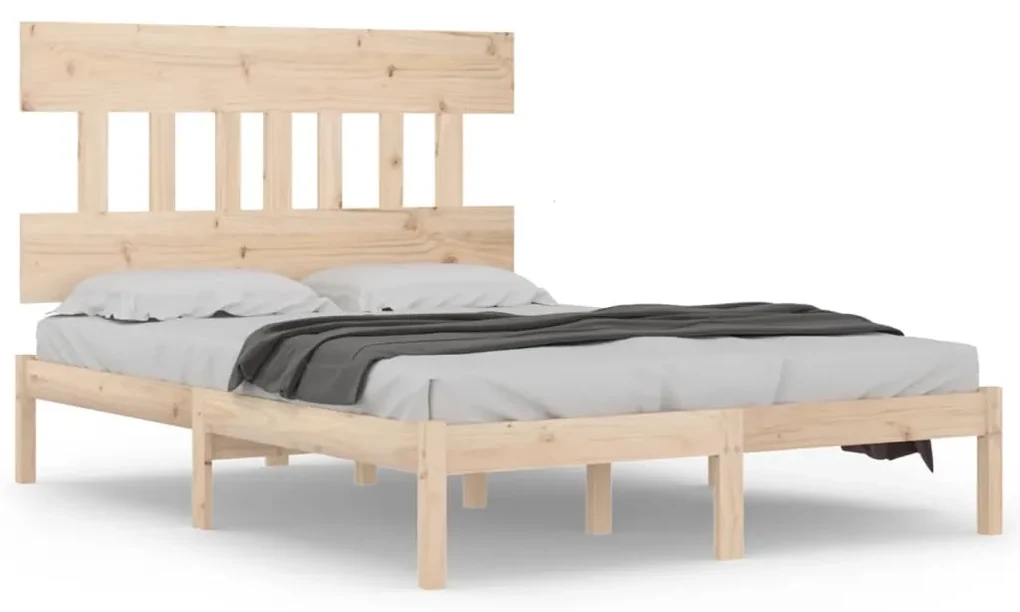 vidaXL Bedframe massief hout 135x190 cm 4FT6 Double