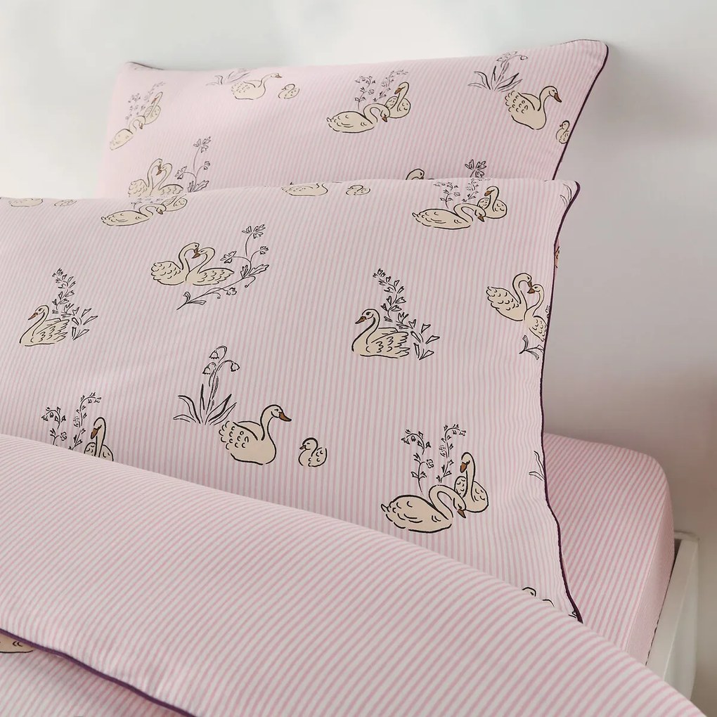 Kinderkussensloop 50% gerecycled katoen, Swan