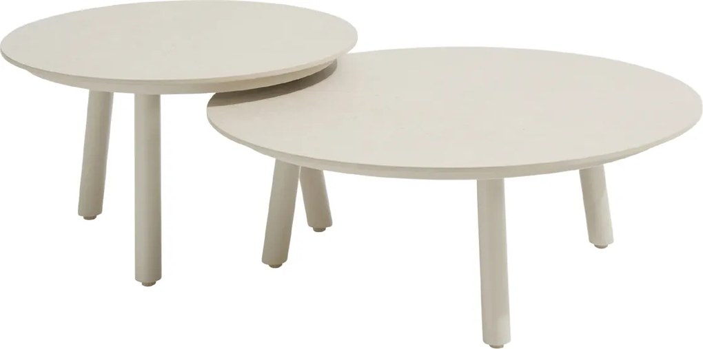 Taste by 4 Seasons Salute salontafel Linnen met rond keramisch tafelblad Ø 60 cm (H 35 cm) Loungetafel beige weerbestendig