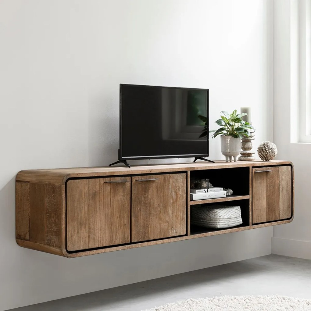 DTP Home Evo Hangend Tv-meubel Teak Hout 185 Cm - 185x40x40cm.