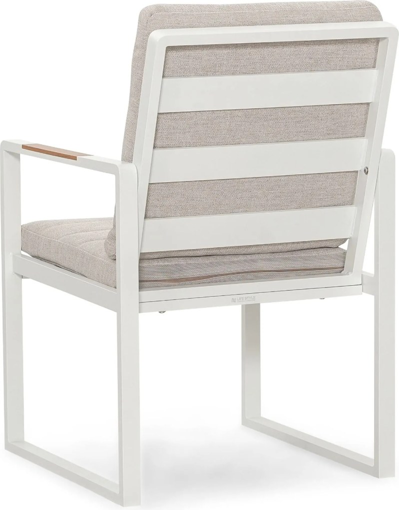 Tuinset 6 personen 260 cm Aluminium Wit Lifestyle Garden Furniture Alessio/Los