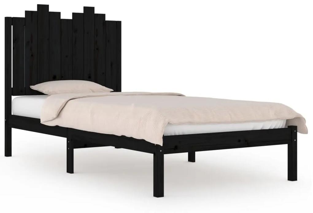 vidaXL Bedframe massief grenenhout zwart 90x190 cm 3FT Single