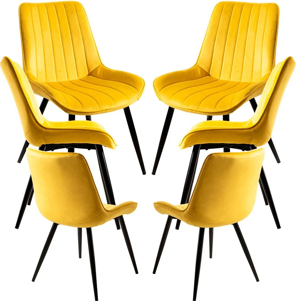 Set 6 Lene Fluwelen Stoelen