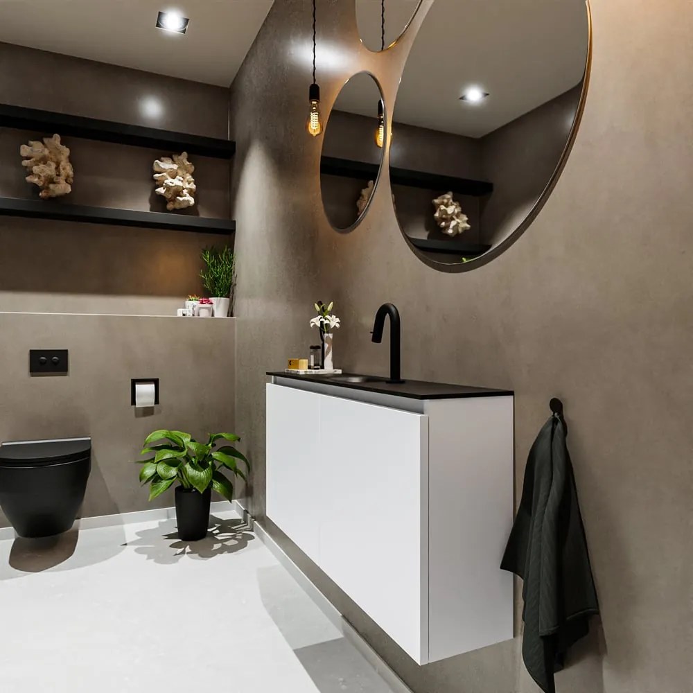 Mondiaz Ture 100cm toiletmeubel talc met wastafel urban midden 1 kraangat