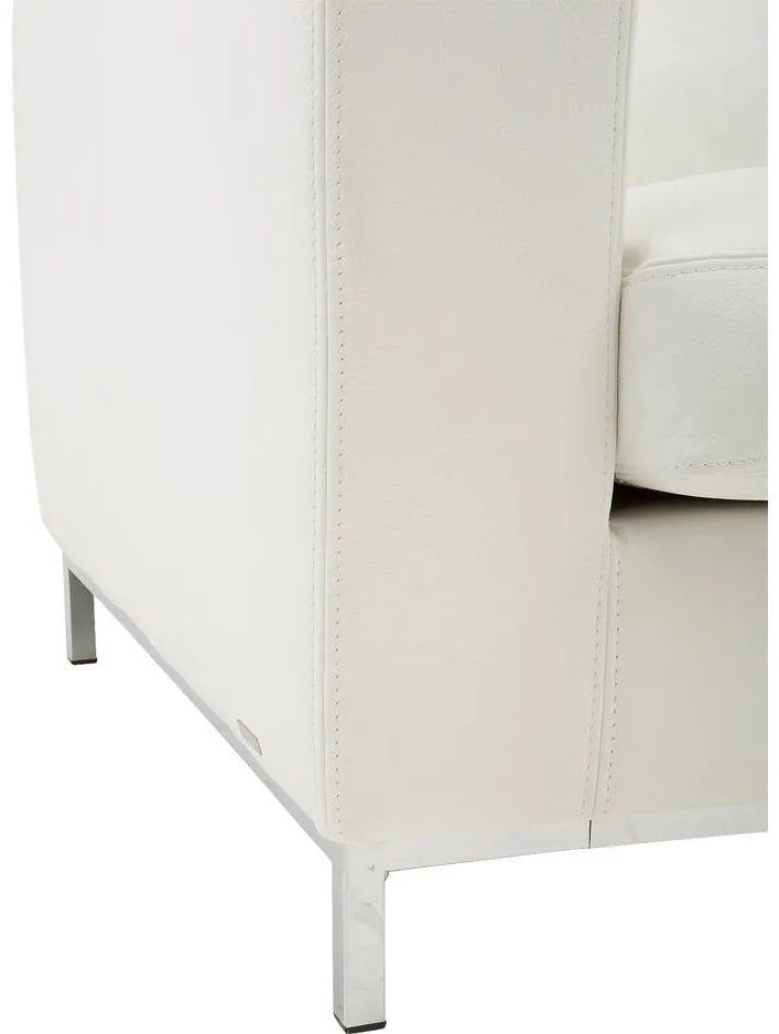 Goossens Excellent Bank Massimo wit, leer, 4-zits, urban industrieel