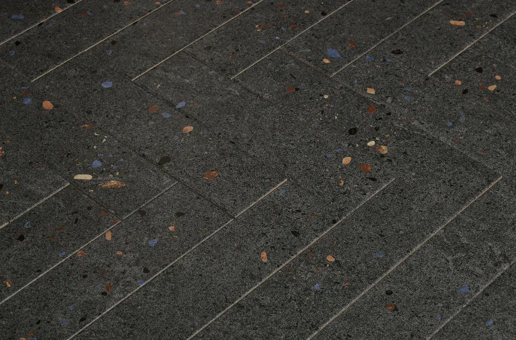 DTG Terrazzo wandtegel 7.5x30cm antraciet mat