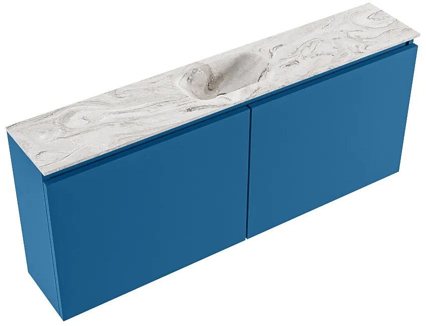 Mondiaz Ture DLux toiletmeubel 120cm jeans met wastafel glace midden met kraangat